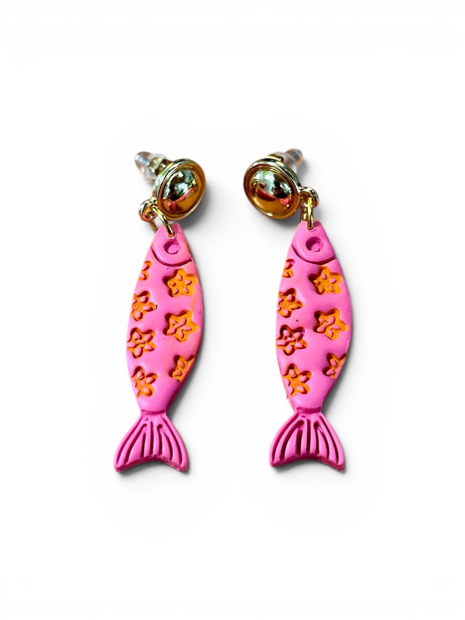 Pink Fish Dangle Earrings