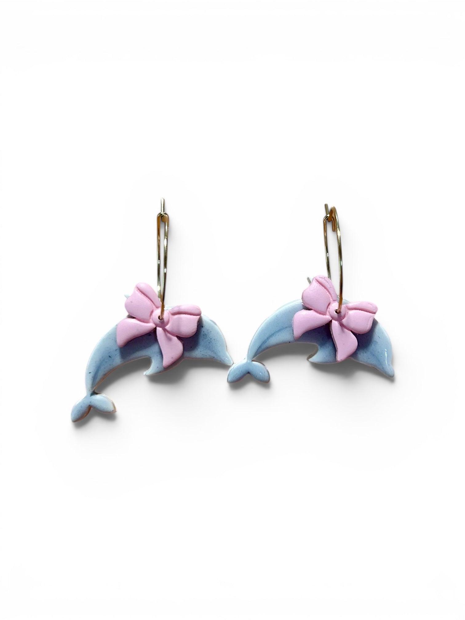 Dolphin Hoop with Bow Earrings