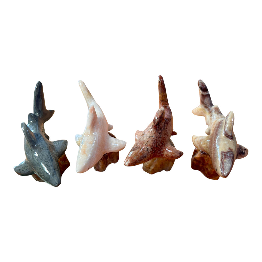 Marble Shark Figurines