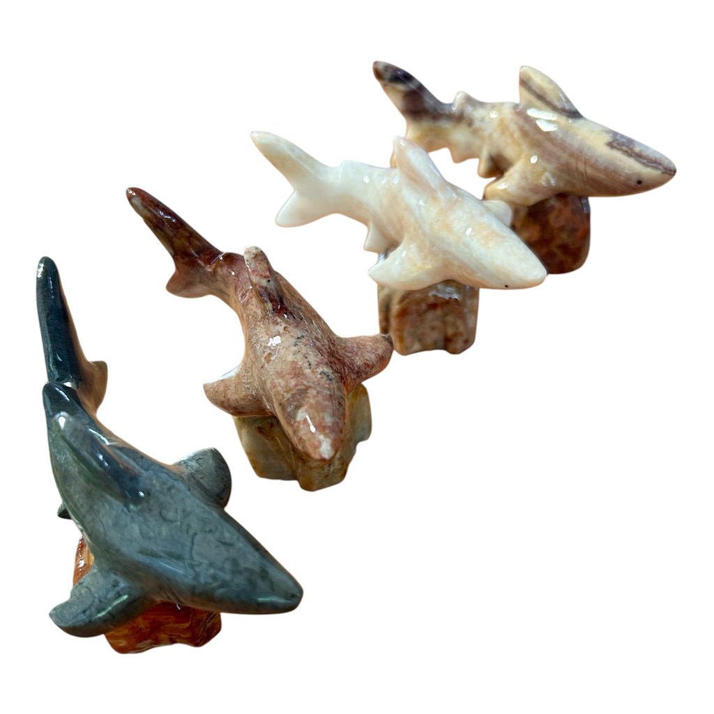 Marble Shark Figurines
